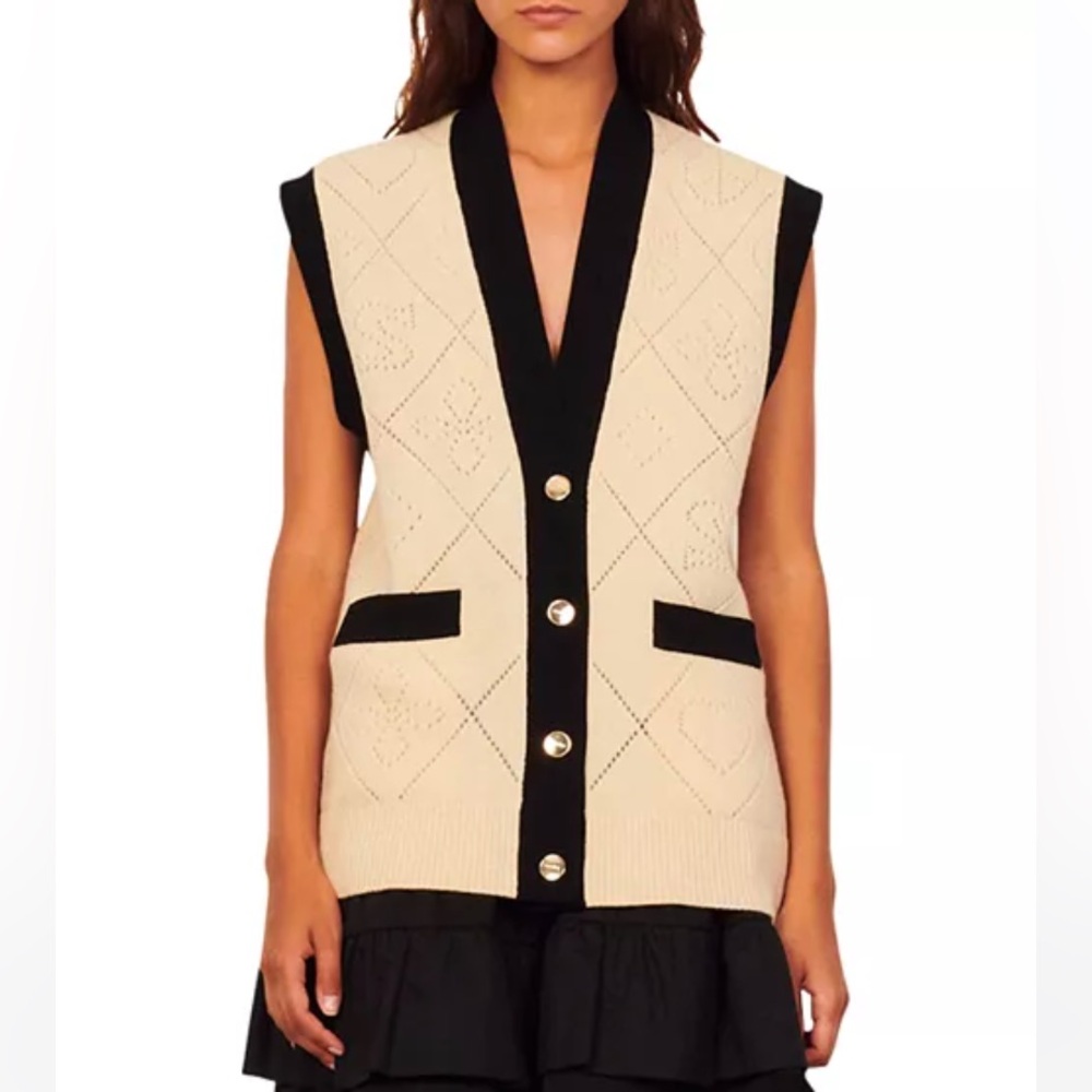 Sandro Espoir Sleeveless Wool Sweater Vest